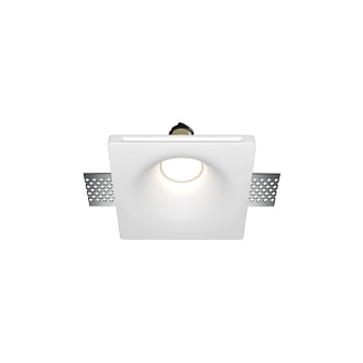 Встраиваемый светильник 12*12*5 см, 1*GU10, 12W, Maytoni Technical Gyps Modern DL001-1-01-W-1 белый, вр 12,5*12,5 см