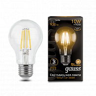102802110-S Лампа Gauss Filament А60 10W 930lm 2700К Е27 шаг. диммирование LED 1/10/40