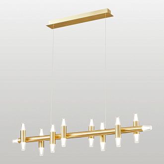 Линейно-подвесной светильник *100*45-120 см, 18*led*2W, 4000K, Lussole Hopkins LSP-7406, матовое золото