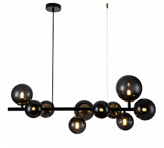 Подвесной светильник 800*290*315/1200 мм, 10*G9 чёрный Indigo Molecola V000196, 11018/10P Black