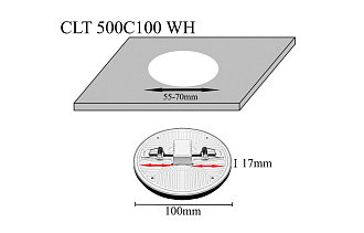 Светильник встроенный 10 см, 10W, 3000K, Crystal Lux CLT 500C100 WH 3000K Белый