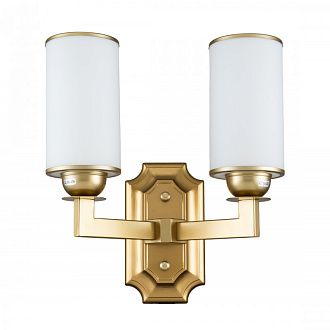 Бра Favourite Sollemnis 2621-2W, D160*W300*H350, латунь, плафоны из белого матового стекла