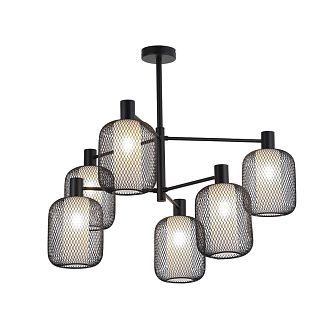 Потолочная люстра 78,5*60 см, 6*E14, 60W, F-Promo Tokri 4602-6C, черный матовый