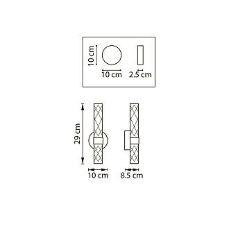 Бра *10*29 см, *8W, 2700/4200/6400K, Lightstar Acrile 737652, Золото
