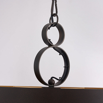 Подвесная люстра Favourite Ferrous 4007-2P, L400*W160*H545/1545, каркас двух цветов - коричневого цвета с внешней стороны и цвета золота с внутренней, декоративные элементы в виде колец