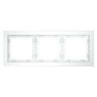 Рамка стеклянная Voltum S70 на 3 поста, белый,матовый,стекло Стекло/пластик матовая VLS110302