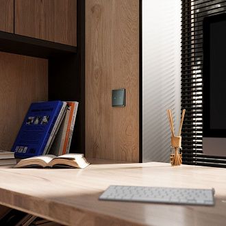 Выключатель встраиваемый для жалюзи 10А, титан Voltum S70 VLS020706, Пластик Soft touch