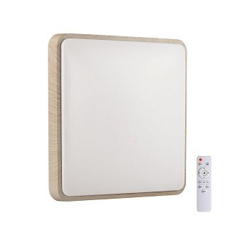 Cветильник 48*6 см, LED 72W, 3000-4200-6300 К, IP43, белый/бежевый под дерево, пластик Sonex Merto, 7608/EL