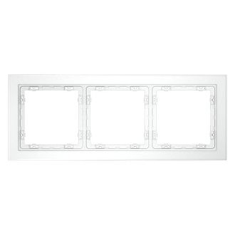 Рамка стеклянная Voltum S70 на 3 поста, белый,матовый,стекло Стекло/пластик матовая VLS110302