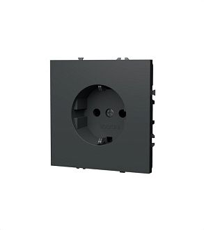 Розетка встраиваемая Voltum S70 с заземлением 16А, титан пластик Soft touch VLS040106