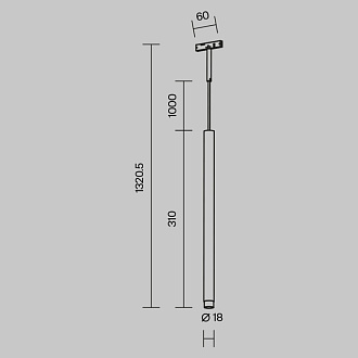 Трековый подвесной светильник 1,8*31 см, LED 3W 2700K Maytoni Technical Accessories for tracks Levity Skim TR191-1-3W2.7K-M-B черный