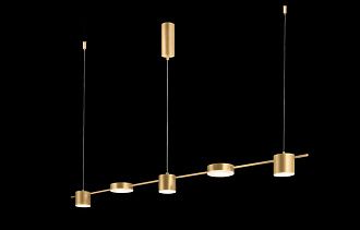 Светильник подвесной 3+2*6+8W, 3000K, 120*7 см, Crystal Lux TRISTAN SP5 L1200 GOLD Золото