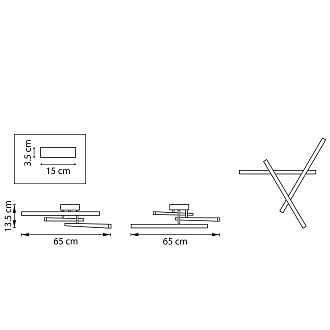 Люстра потолочная 65 см, 40W 3000-6000K Lightstar Palla 739013 Золото
