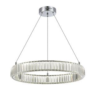 Люстра Ø600 x H1200, мм, 30W 4000K, CHROME (Хром) NewRgy D2107-DW-60 CHROME