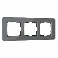 W0032440 Рамка на 3 поста Elite, графит, стекло Werkel, 4690389180774