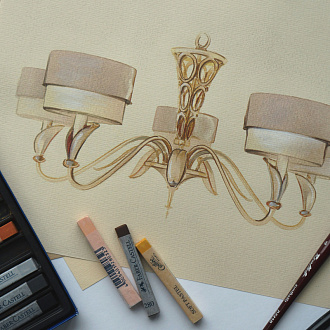 Подвесная люстра Maytoni  Lillian H311-05-G, диаметр 84 см, Жемчужное Золото