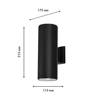 Светильник настенный 17,5*11,5*31,5 см, 80W, Favourite POLA 4513-2W черный