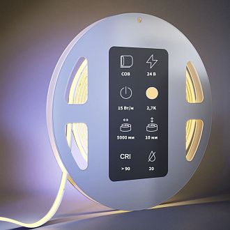 Светодиодная лента Ultra 24В COB 15Вт/м 2700K 5м IP 20 201223 Maytoni Technical, цена за метр, катушкой по 5 м