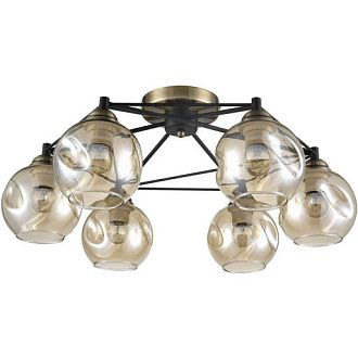 Потолочная люстра  61*25 см, 6*E27 черный Vele Luce Furia VL1882L06