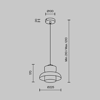Подвесной светильник 9x22x17см, LED, 10Вт, 3000 / 6500К, Modelux MS.1412.220 CR Хром