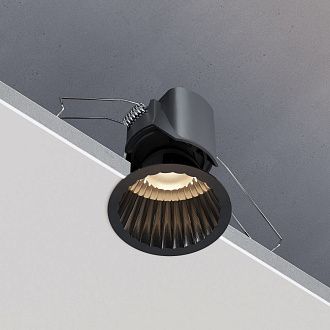 Светильник встраиваемый светодиодный 8,5 см, вр 7 см, 12W, 3000K, Elektrostandard Arco 15274/LED, черный жемчуг