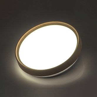 Cветильник 49*6,5 см, LED 72W, 3000-6000 К, IP43, белый/светло-коричневый под дерево, пластик Sonex Woodi, 7603/EL