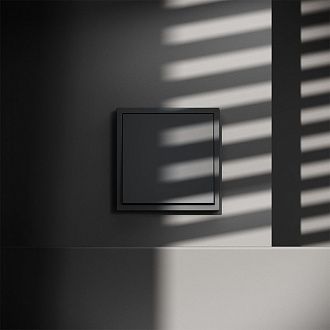 Выключатель с самовозвратом встраиваемый Voltum S70 одноклавишный 10А, графит пластик Soft touch VLS010607