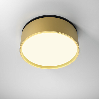 Встраиваемый светильник 12*12*6,6 см LED, 18W, 3000К, Maytoni Technical ONDA DL024-18W3K-BMG золото матовое, вр 11,7 см