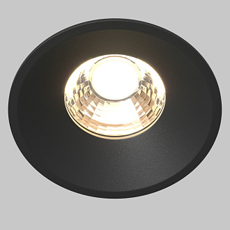 Встраиваемый светильник 8*8*6 см, LED, 12W, 3000К, Maytoni Technical ROUND DL058-12W3K-B черный