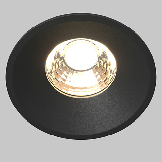Встраиваемый светильник 8*8*6 см, LED, 12W, 3000К, Maytoni Technical ROUND DL058-12W3K-B черный, вр 7,5 см