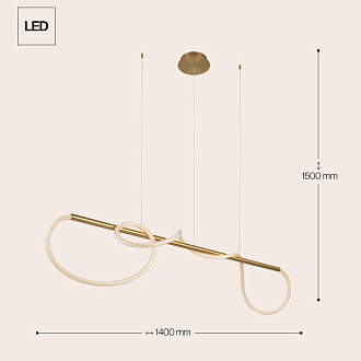 Светильник 140 см, 30W, 3000K, Maytoni MOD166PL-L30G3K, золото