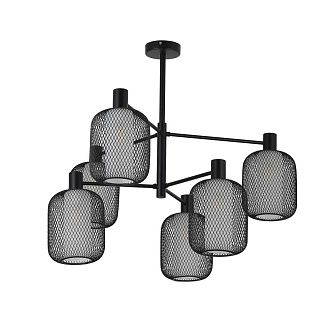 Потолочная люстра 78,5*60 см, 6*E14, 60W, F-Promo Tokri 4602-6C, черный матовый