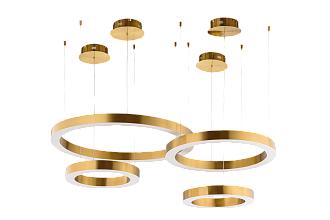 Люстра Ø800x600x400x400 x H1200, мм, 118W 4000K, BRASS(Латунь) NewRgy ZK01-DW-4+4+6+8 BRASS