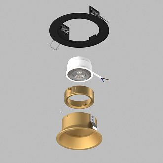 Комплект со светильником *11,5*0,2- см, *Gu5.3 Lightstar Domino D61703GMOD, Золото; Черный