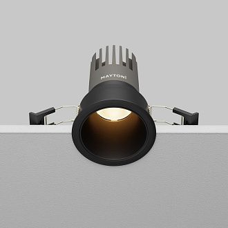Встраиваемый светильник 7*10 см, вр 6 см, *LED*10W, 3000K, Maytoni Dip DL116-10W-3K-B, Черный
