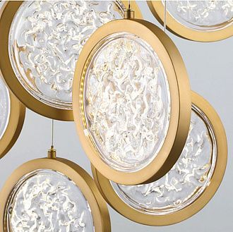 Дизайнерская люстра на штанге ЛУНА lighting collection L100 42*18*18 см, 5*LED*11W, 3000K, ImperiumLoft CAMEO01, Золотистый