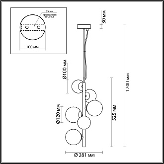 Подвесная люстра Odeon Light Tovi 4818/6, черный