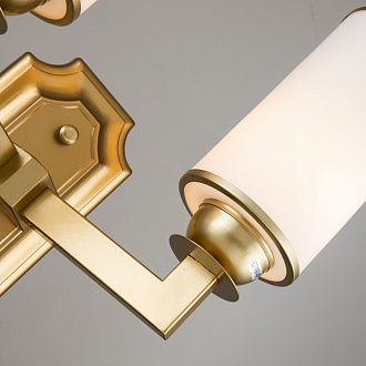 Бра Favourite Sollemnis 2621-2W, D160*W300*H350, латунь, плафоны из белого матового стекла