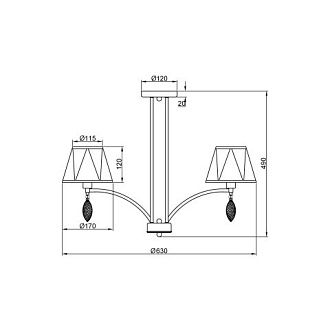 Потолочная люстра  63*49 см, 6*E14 античная бронза Vele Luce Sinfonia VL4184L06