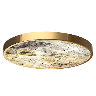 Настенно-потолочный светильник 60*60*5 см, LED 1*50W, 3000-4000-6000 К, Odeon Light Bergi 5079/50L, золотой глянцевый/серо-бежевый