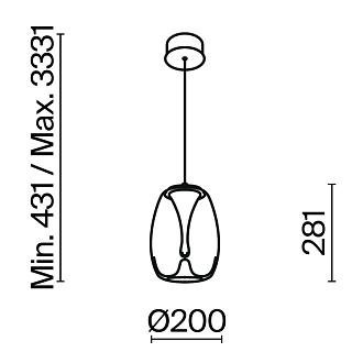Подвесной светильник 20*20*333,1 см, LED, 7W, 3000К, Maytoni SPLASH MOD282PL-L8G3K золотой