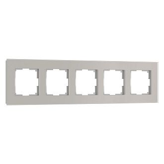 W0053117 Рамка на 5 постов Senso, дымчатый, стекло soft-touch Werkel, 4690389214301