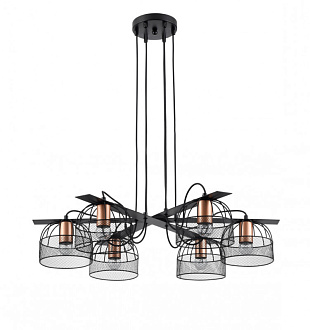 Подвесная люстра  75*90 см, 6*E27 черный, медь Vele Luce Modello VL6452P06