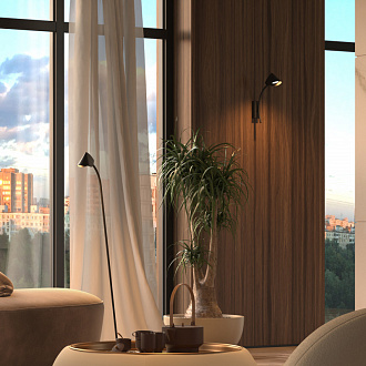 Бра 5*26,5*33,8 см, LED * 1 7W, 3000К Mantra Capuccina 7583, черный