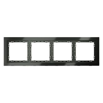 Рамка стеклянная Voltum S70 на 4 поста, титан, стекло Стекло/пластик  VLS110406