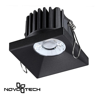 Встраиваемый светильник 8 см, 10W, 3000К, Novotech Metis 358481 черный