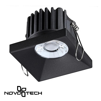 Встраиваемый светильник 8 см, 10W, 3000К, Novotech Metis 358481 черный, вр 6,8 см