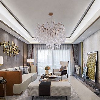 Подвесная люстра ручной работы FAIRYTREE round D80 80*80*65 см, 8*G9*40W, ImperiumLoft 40.2478, Бронзовый, Медный, Золотистый, Бежевый
