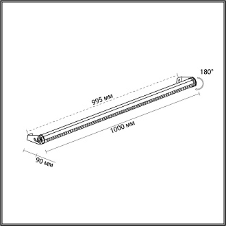 Фасадный светильник 9*100 см, 1*LED*12W Odeon Light GRAZE 7040/22WL черный