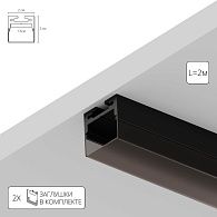 Профиль для светодиодных лент 200*2*2 см, **Arte Lamp Surface A202066S, Чёрный